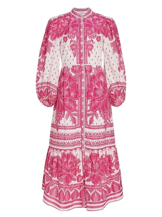 FARM Rio Dresses & Skirts - Farm Rio (read description) Boho Maxi Dress in Pink Floral Print PTP 18”